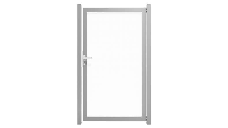 planeo Gardence Flair - Cancello frangivista in vetro con telaio in alluminio 100 x 180 cm