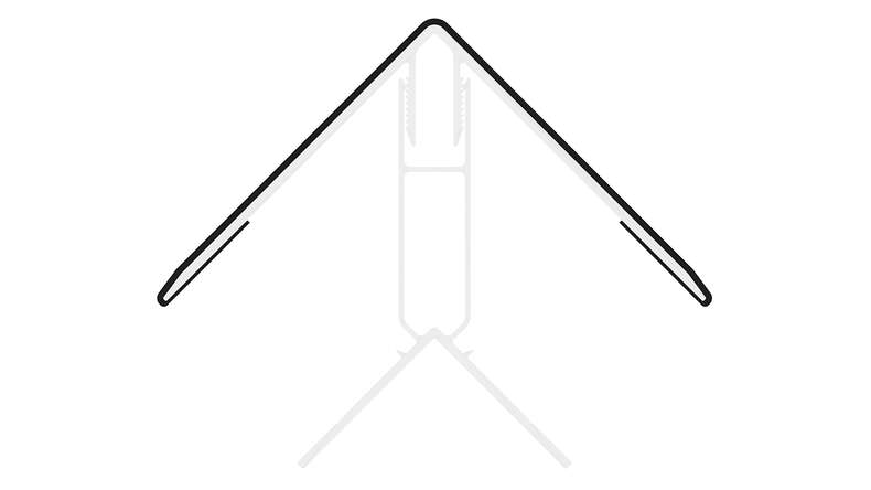 planeo LINEA - Profilo angolare esterno in alluminio CoEx nero 3000 x 66 x 66 mm
