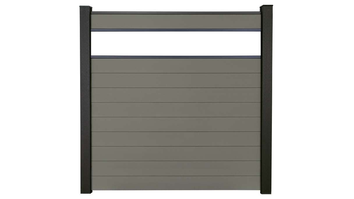 planeo Gardence Strong - recinzione a innesto BPC in vetro grigio satinato 180 x 180 cm