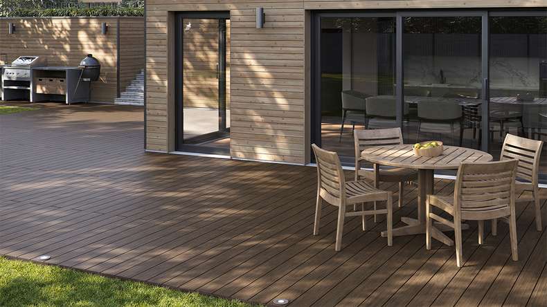 planeo AntikWood WPC set completo di tavole massicce - marrone antico invecchiato