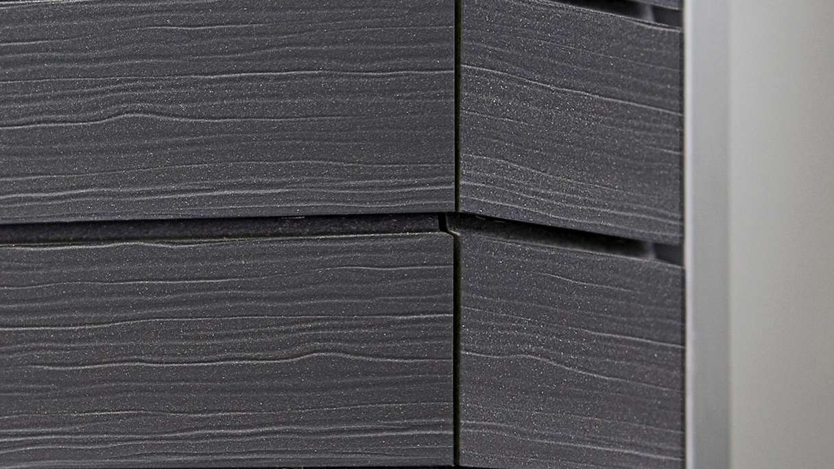 planeo Fassado - WPC rivestimento facciata a fasce romboidali Prime grigio basalto Piccolo 6 m