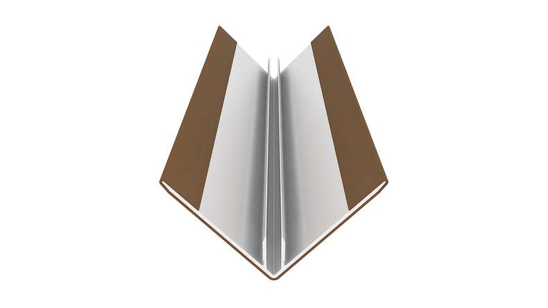 planeo LINEA - Profilo angolare esterno in alluminio CoEx, finitura teak birmano, 3000 x 66 x 66 mm
