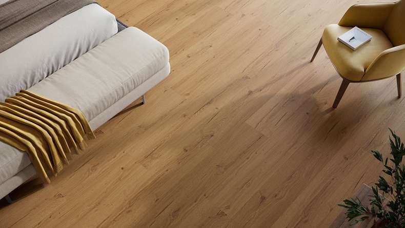 planeo Vinile rigido a incastro - HOMEtec Pro 50 IXPE Golden Nature Oak | Isolamento acustico integrato (RP-E50-2)