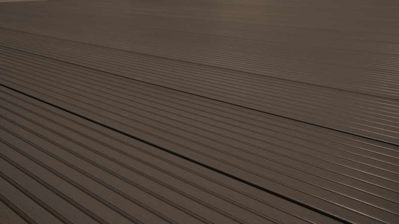TitanWood set completo 5m struttura a listello cavo scanalato marrone scuro 55,5m² incl. alluminio-UK