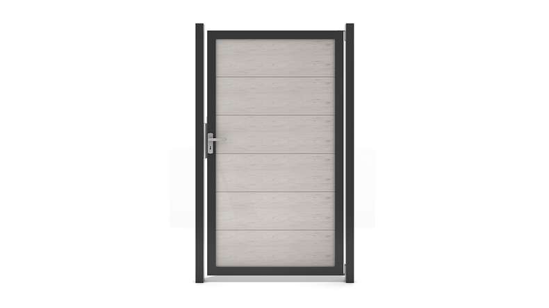 planeo Gardence Guard - Porta universale BPC Bicolore Sabbia con telaio in alluminio in antracite | DB703