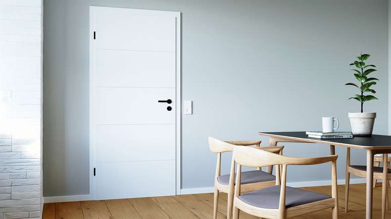 porta interna di design planeo PUREA Vivo 5 laccato bianco 9003 design edge | laccato - 1985 x 610|735|860|985 mm