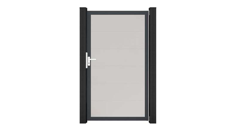planeo Gardence Simply - Cancello universale in PVC bianco con telaio in alluminio 100 x 180 cm