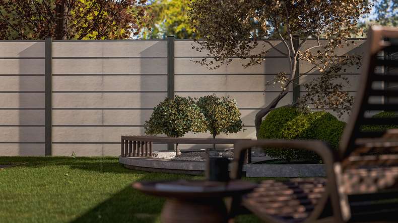 planeo Gardence Deluxe - Recinzione in BPC Bicolore White