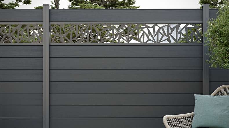 planeo Gardence Strong - Recinzione in BPC quadrata Grigio antracite