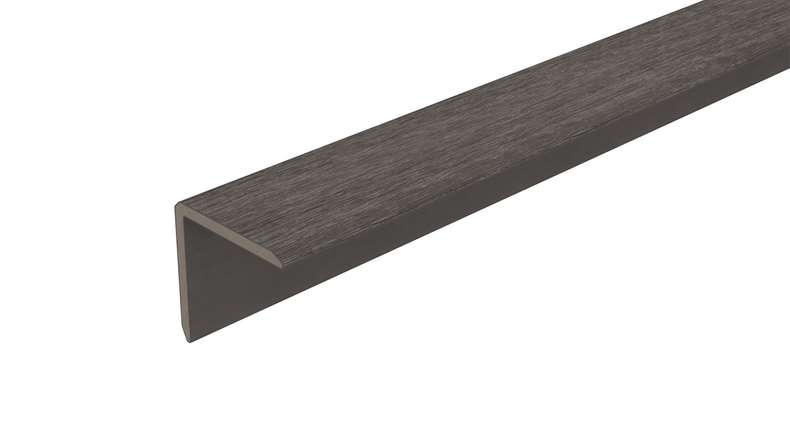 planeo LINEA - Angolo interno ed esterno in WPC CoEx, grigio scuro, 2900 x 55 x 55 mm
