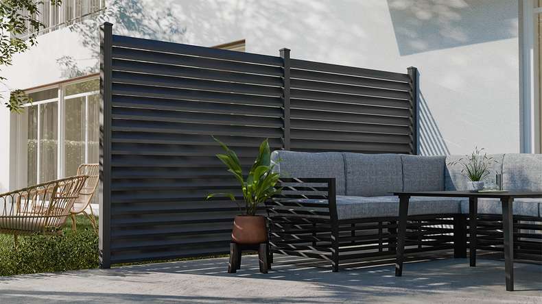 planeo Gardence Metallic Rhombus - Recinzione da giardino in alluminio quadrata antracite | DB703