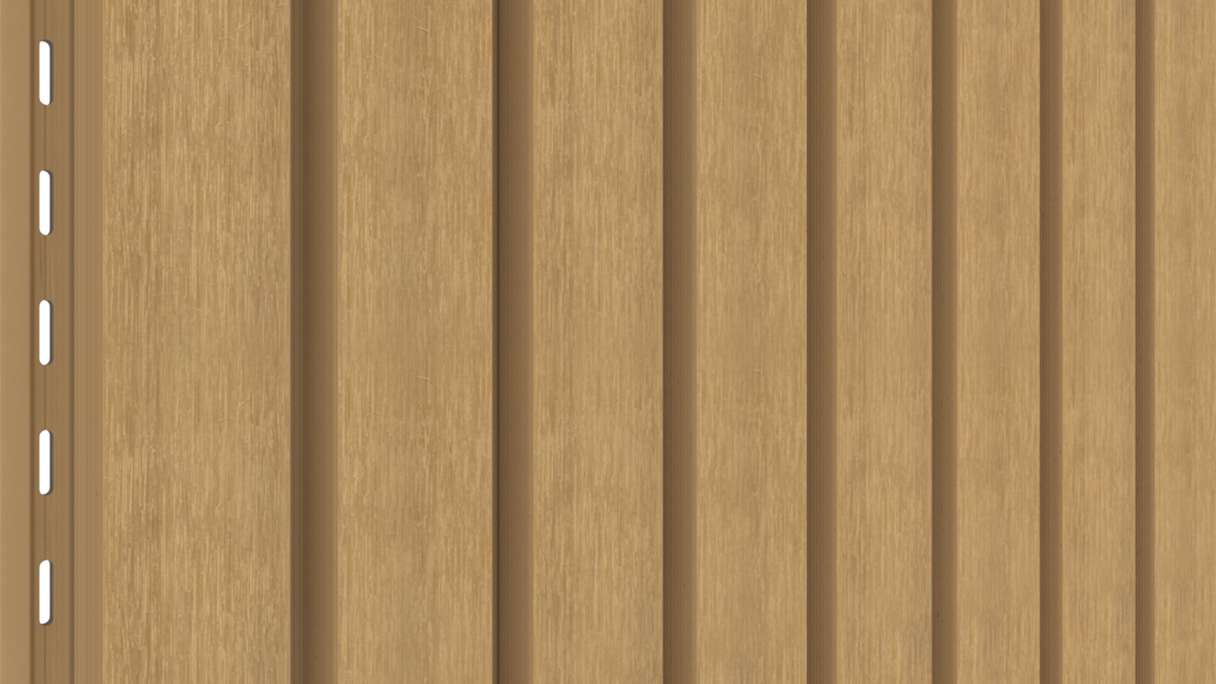 planeo LINEA Wide - Rivestimento per facciate in WPC CoEx, colore sabbia, 2900 x 181 mm