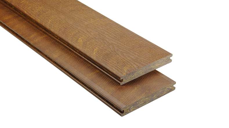 planeo pavimenti WPC - tavola per decking noce massiccio 4.70m - scanalato