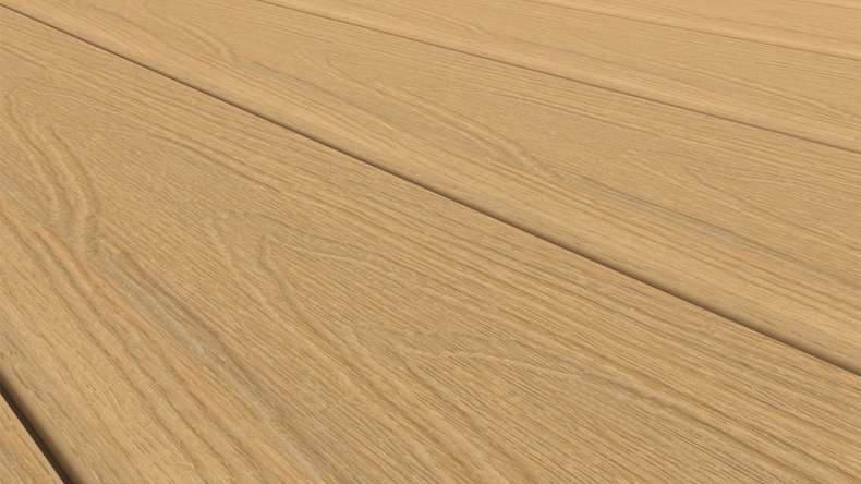planeo MAXLine Nature - Pannello per decking XL rivestito in WPC CoEx camera cava - sabbia 3m strutturato/liscio spazzolato