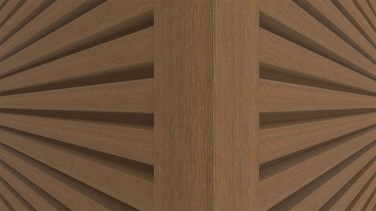 planeo LINEA Slim - Rivestimento per facciate in WPC CoEx, finitura Teak della Birmania, 2900 x 215 mm