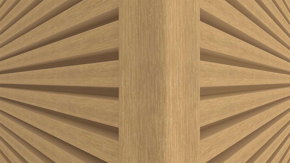 planeo LINEA Slim - Rivestimento per facciate in WPC CoEx, colore sabbia, 2900 x 215 mm
