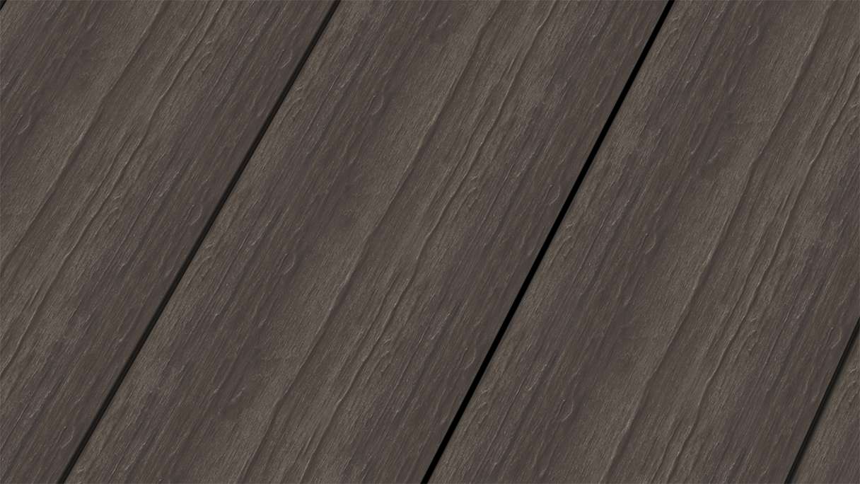 planeo MAXLine Antique - Decking XL rivestito in WPC CoEx massiccio - marrone scuro 3m rustico testurizzato/liscio spazzolato