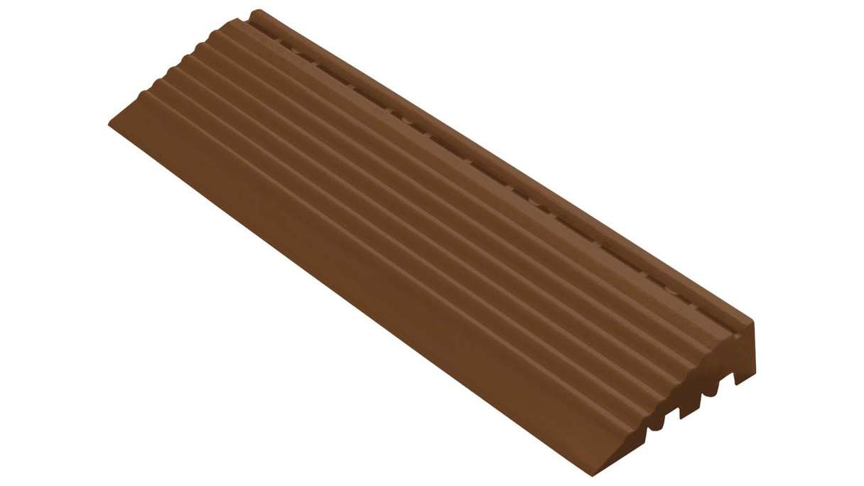 Pannello laterale planeo per piastrelle a incastro 30 x 30 cm - marrone con perno