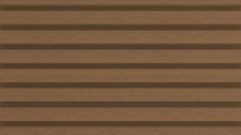 planeo LINEA Slim - Rivestimento per facciate in WPC CoEx, finitura Teak della Birmania, 2900 x 215 mm
