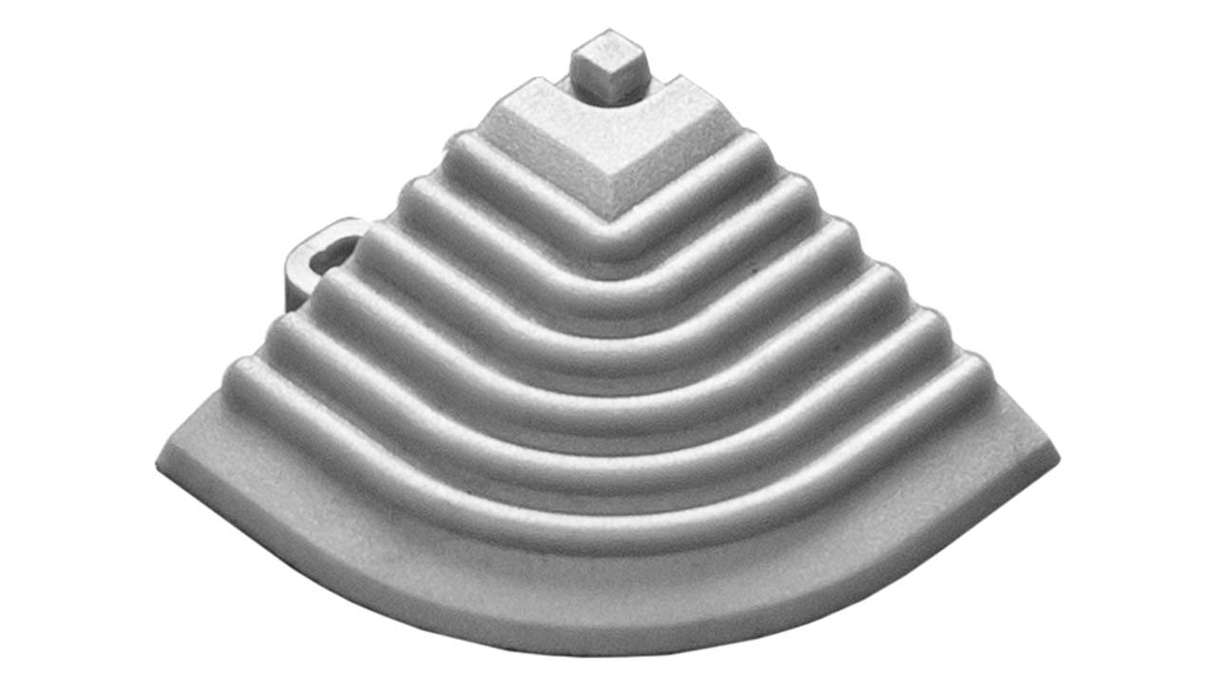 Modulo angolare planeo per piastrelle a incastro 40 x 40 cm - bianco-alluminio