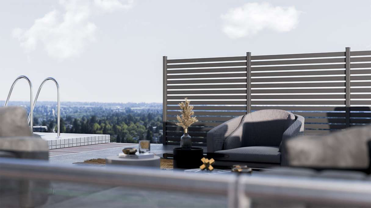 planeo Gardence Metallic Edge - Recinzione da giardino in alluminio quadrata antracite | DB703