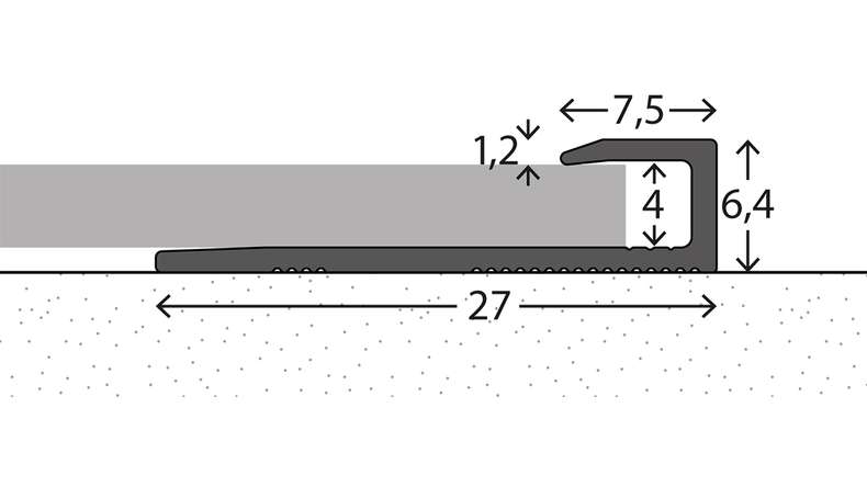 profilo terminale planeo 212 - 270 cm