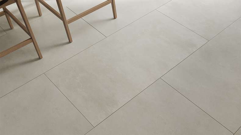 planeo Rigid Click Vinyl - Grigio chiaro XXL Tile | Isolamento acustico integrato (DF-KF-794-030)