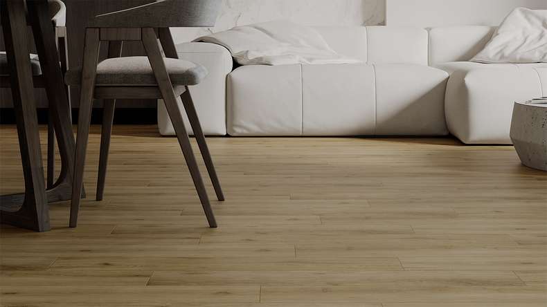 planeo Vinile rigido a incastro - HOMEtec Pro 50 IXPE Avorio Rovere naturale | Isolamento acustico integrato (RP-G50-6)