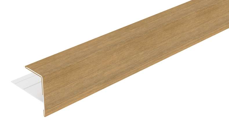 planeo LINEA - Profilo terminale in alluminio CoEx, color sabbia, 3000 x 74 x 61 mm