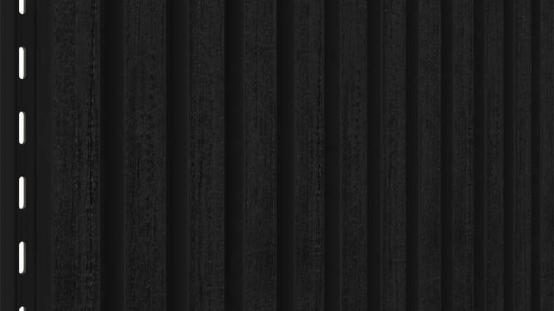 planeo LINEA Slim - Rivestimento per facciate in WPC CoEx, nero, 2900 x 215 mm
