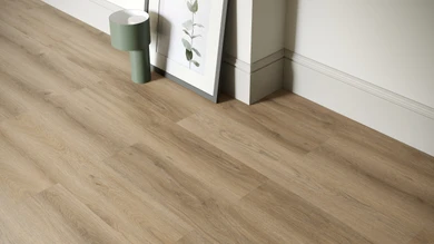 planeo Rigido Vinile ad incastro - SolutionX 2in1 Oak Light Brown | Isolamento acustico integrato (ECF-0008)