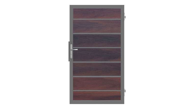 planeo Gardence Deluxe - Porta universale BPC Noce coex con telaio in alluminio antracite
