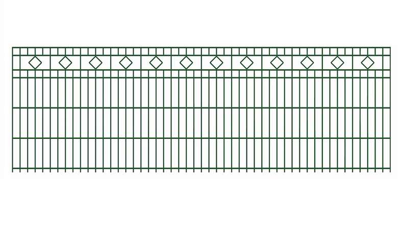 recinzione a doppio picchetto planeo quadrato 6/6/6 RAL 6005 verde muschio