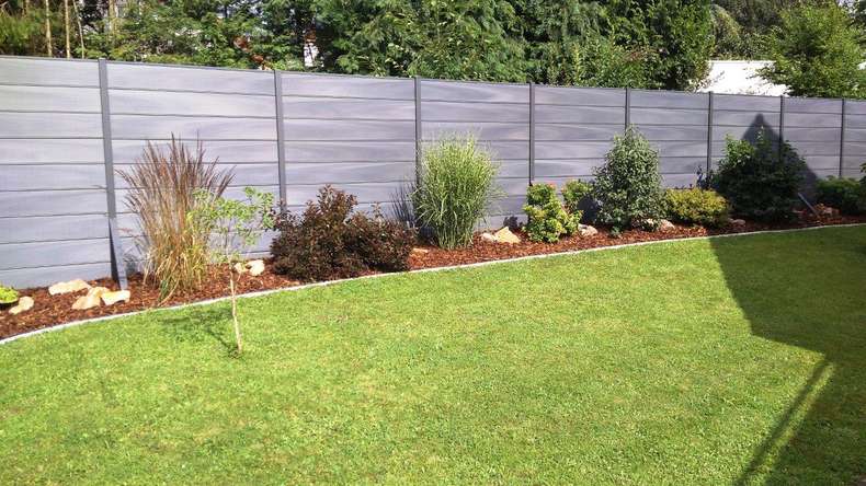 planeo Gardence Deluxe - Recinzione premium BPC stone grey coex