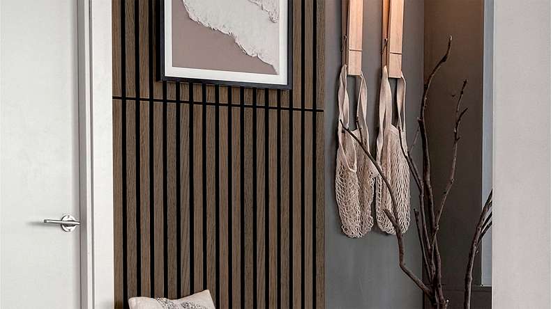 Skaben Pannelli acustici SilentWall Compact - rovere scuro - 244 x 30,5 cm