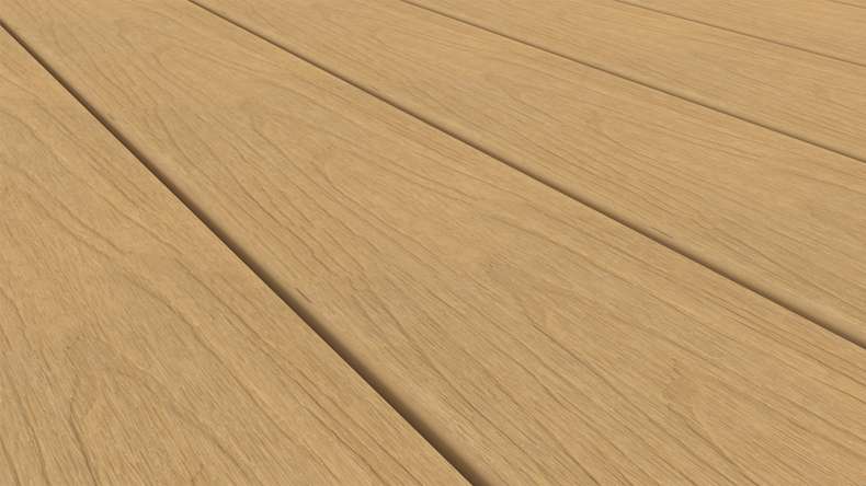 planeo WOODLine Nature - Pannello per decking rivestito in WPC CoEx camera cava - sabbia 3m strutturato/liscio spazzolato