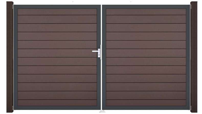 planeo Gardence Strong - Porta BPC - DIN Sinistro 2 ante Terra con telaio in alluminio antracite