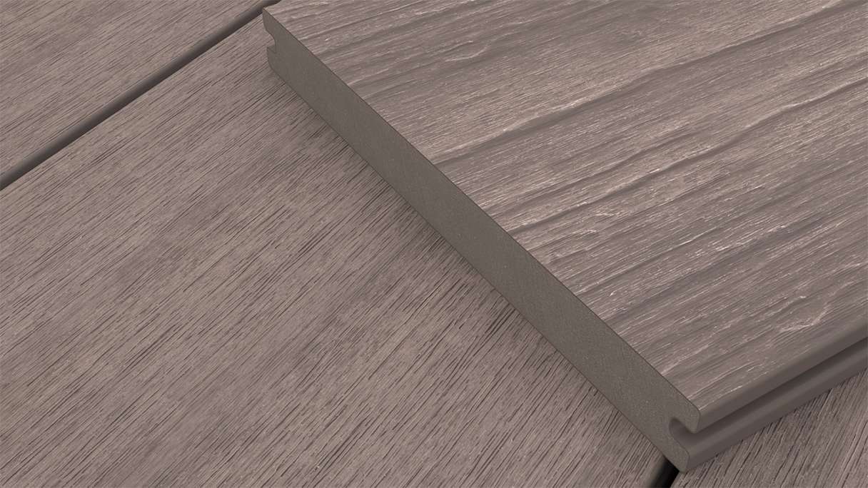 planeo MAXLine Antique - Decking XL rivestito in WPC CoEx massiccio - grigio 3m rustico strutturato/liscio spazzolato