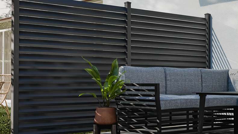 planeo Gardence Metallic Rhombus - Recinzione da giardino in alluminio quadrata antracite | DB703