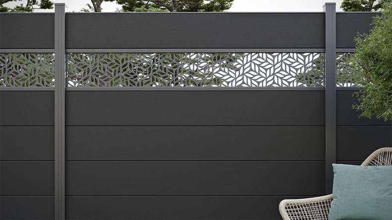 planeo Gardence Strong XL - Recinzione in BPC standard Grigio antracite