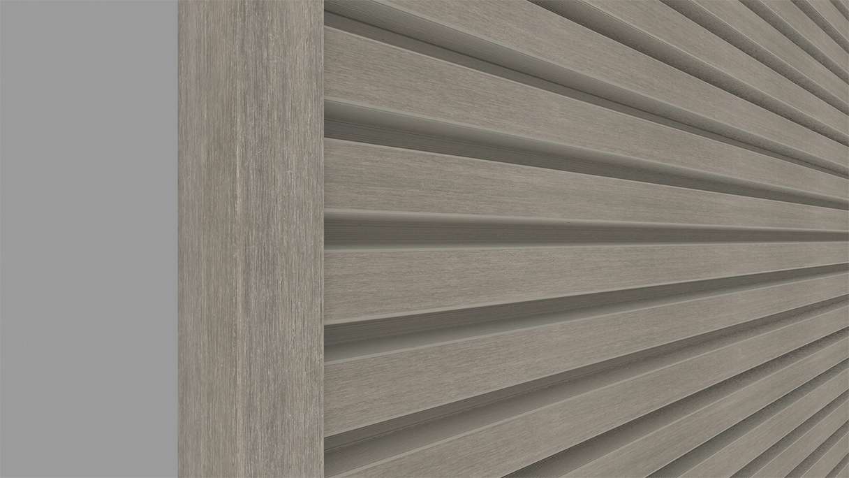 planeo LINEA - Profilo terminale in alluminio CoEx grigio chiaro 3000 x 74 x 61 mm