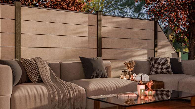 planeo Gardence Strong XL - Recinzione in BPC Standard BiColor Bianco