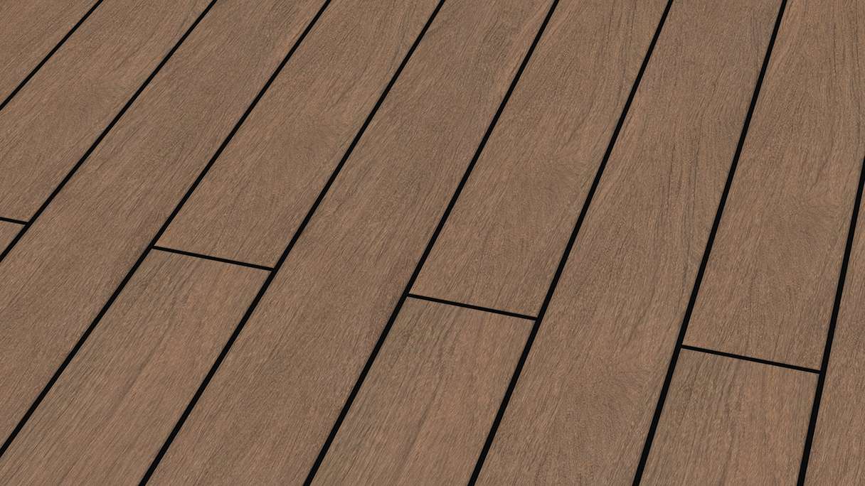 planeo Design Wood - Doghe per terrazze in BPC massiccio - Ipe giallastro con finitura strutturata