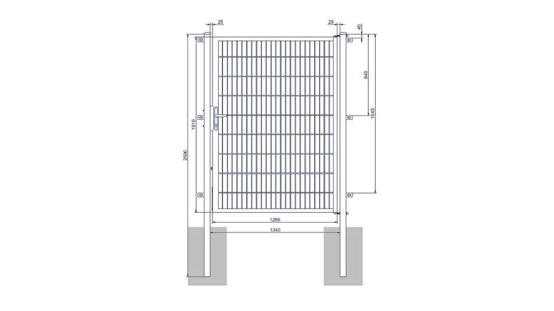 Porta universale media a 1 pannello antracite A 1800 x L 1340 mm inclusi i pali della porta