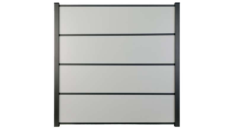 planeo Gardence Resistant - recinzione a innesto HPL uni grey 180 x 183 cm
