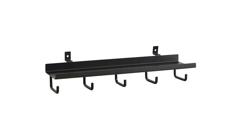 scaffale planeo - nero con 5 ganci