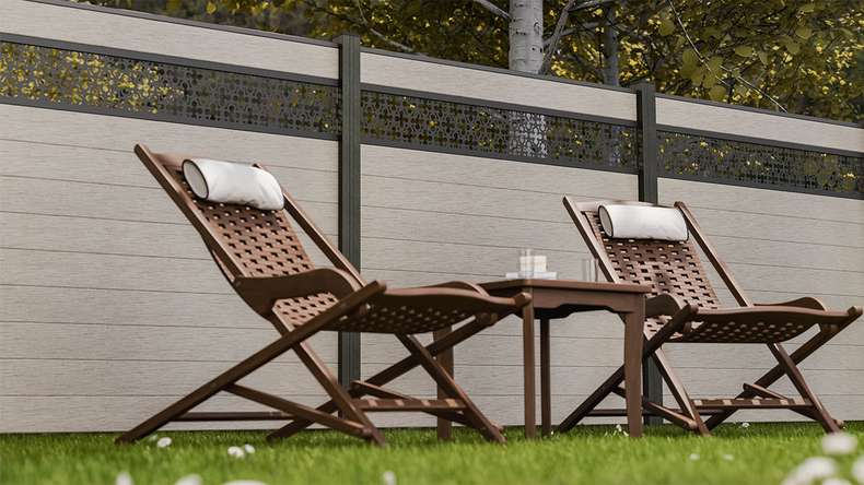 planeo Gardence Strong - recinzione a innesto BPC Oriental Bi-Color Sand 180 x 180 cm