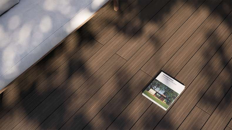 planeo AntikWood WPC tavola solido - Marrone 4.2m invecchiato