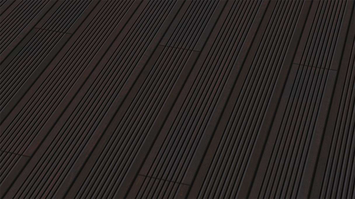 planeo decking in legno massello bambù scuro liscio/scanalato - 1850 x 137 x 20 mm