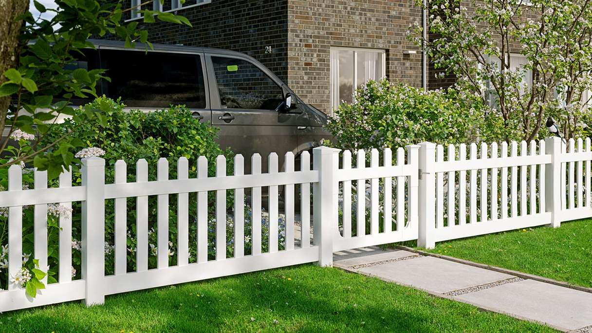 planeo Privara - Recinzione a innesto in PVC per giardino bianco - resistente ai raggi UV | 180 x 80 cm